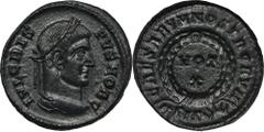 ANCIENT COINS Roman Imperial, Crispus, FollisRoman Imperial Crispus (317-326), Follis 321-324, Siscia mint Obverse: laureate head rightIVL CRISPVS NOB CReverse: VOT X within wreath, ASIS sunburst in e