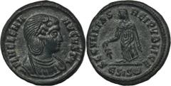 ANCIENT COINS Roman Imperial, Helena Augusta, FollisRoman Imperial Helena Augusta (325-329, mother of Constantine), Follis ca. 325, Siscia mintObverse: diademed and draped bust rightFL HELENA AVGVSTAR