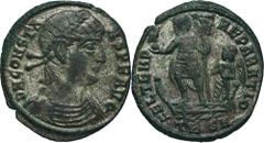 ANCIENT COINS Roman Imperial, Constans, FollisSpecimen with a lot of silvering.Roman ImperialConstans (337-350), Follis 348-350, Thessalonica mintObverse: pearl diademed, draped, cuirassed bust rightD