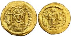 ANCIENT COINS Byzantine Empire, Justinian I, Solidus ConstantinopleGraffitti on the reverse. Byzantine Empire Justinian I (527–565), Solidus 542-552, Constantinople mint, 1st officina Obverse: the bus