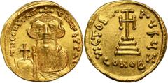 ANCIENT COINS Byzantine Empire, Constans II, SolidusByzantine Empire Constans II (641-668), Solidus 651-654, Constantinople mint, 7th officina Obverse: crowned and draped bust of Constans II facing, w