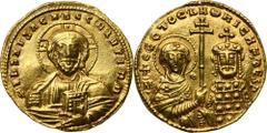 ANCIENT COINS Byzantine Empire, Nicephorus II Phocas, Histamenon - RARERare gold histamenon of Nicephorus II.The first depiction of the Mother of God on a gold coin as a symbol of the protection of th