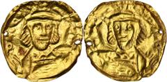ANCIENT COINS Central Asia, IMITATION of solidus Constantine IV 7th-8th centuryVery interesting IMITATION of Constantine IV's solidus from the 7th-8th century.Bracteate issue.Specimen with two holes, 