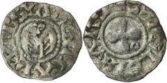EUROPEAN MEDIEVAL France, Bishoprics of Valence, Denier ValenceDenier of Bishopric of Valence, issue from 1100-1225.Obverse: winged creature✠ VRBS VΛLЄNTIΛIReverse: cross finishing in pellets with an 