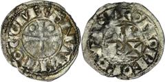 EUROPEAN MEDIEVAL France, Lordship of Béarn, Denier - RARERare denier struck with immobilized dies of Centule IV.Centule III (1012-1058) received sovereignty over the country from Sancho the Great, Du