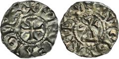 EUROPEAN MEDIEVAL France, Carolingians, Kingdom of Arles, Conrad le Pacific (the Peaceful), Denier Lyon undated - VERY RAREVery rare denier of Conrad le Pacific (the Peaceful), King of Burgundy (part 