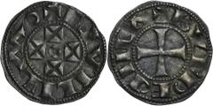 EUROPEAN MEDIEVAL France, Duchy of Aquitaine, Wilhelm X, Denier Bordeaux undatedFrance, Duchy of Aquitaine, Wilhelm X (1127-1137), Denier undated, Bordeaux mintObverse: around the ring are four knight
