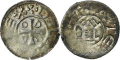 EUROPEAN MEDIEVAL Germany, Saxony, Otto III, DenariusGermany, Saxony, Otto III, Denarius, Otto Adelheid Pfennig type, 983-1002Obverse: cross with ODDO in the cornersDI G... REX Reverse: chapelATE...HT
