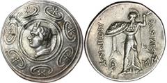 ANCIENT COINS Greece, Kingdom of Macedon, Antigonos II Gonatas, TetradrachmIssue commemorating the victory of Antigonus over the Gauls, thanks to God's providential intervention, which caused heavy ra
