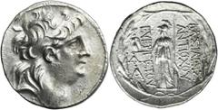 ANCIENT COINS Greece, Cappadocia, Ariarathes VI Epiphanes Philopator, TetradrachmGreece Cappadocia, Ariarathes VI Epiphanes Philopator (130-116 BC), Tetradrachm, uncertain mint in Cappadocia Obverse: 