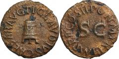 ANCIENT COINS Roman Imperial, Claudius, QuadransRoman Imperial Claudius (41-54), Quadrans 41-54, Rome mint Obverse: modius on three legs TI CLAVDIVS CAESAR AVGReverse: PON M TR P IMP P P COS II around