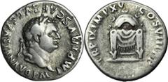 ANCIENT COINS Roman Imperial, Titus, DenariusRoman Imperial Titus (79-81), Denarius 80, Rome mint Obverse: laureate head right IMP TITVS CAES VESPASIAN AVG P M Reverse: throne with three crescents in 