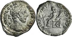 ANCIENT COINS Roman Imperial, Commodus, DenariusRoman Imperial Commodus (177-192), Denarius 179-180, mennica Rzym Obverse: laureate head right L AVREL COMMODVS AVG Reverse: Fortuna seated left, holdin
