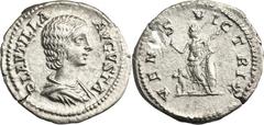 ANCIENT COINS Roman Imperial, Plautilla, DenariusRoman ImperialPlautilla (202-205, wife of Caracalla) Denarius 202-205, Rome mintObverse: bust of the empress rightPLAVTILLA AVGVSTAReverse: Venus stand