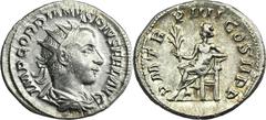 ANCIENT COINS Roman Imperial, Gordian III, AntoninianusRoman ImperialGordian III (238-244), Antoninianus 241-243, Rome mint Obverse: radiate, draped and cuirassed bust rightIMP GORDIANVS PIVS FEL AVGR