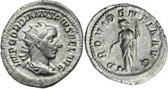ANCIENT COINS Roman Imperial, Gordian III, AntoninianusRoman ImperialGordian III (238-244), Antoninianus 239-240, Rome mint Obverse: radiate, draped and cuirassed bust rightIMP GORDIANVS PIVS FEL AVGR
