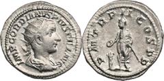 ANCIENT COINS Roman Imperial, Gordian III, AntoninianusRoman ImperialGordian III (238-244), Antoninianus 240, Rome mint Obverse: radiate, draped and cuirassed bust rightIMP GORDIANVS PIVS FEL AVGRever