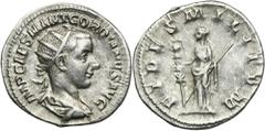 ANCIENT COINS Roman Imperial, Gordian III, AntoninianusRoman ImperialGordian III (238-244), Antoninianus 238-239, Rome mint Obverse: radiate, draped and cuirassed bust rightIMP CAES M ANT GORDIANVS AV