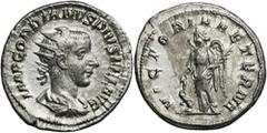 ANCIENT COINS Roman Imperial, Gordian III, AntoninianusRoman ImperialGordian III (238-244), Antoninianus 243-244, Rome mint Obverse: radiate, draped and cuirassed bust rightIMP GORDIANVS PIVS FEL AVG 