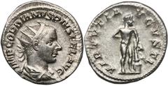 ANCIENT COINS Roman Imperial, Gordian III, AntoninianusRoman ImperialGordian III (238-244), Antoninianus 241-243, Rome mint Obverse: radiate, draped and cuirassed bust rightIMP GORDIANVS PIVS FEL AVGR