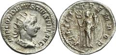 ANCIENT COINS Roman Imperial, Gordian III, AntoninianusRoman ImperialGordian III (238-244), Antoninianus 243-244, Rome mint Obverse: radiate, draped and cuirassed bust rightIMP GORDIANVS PIVS FEL AVGR