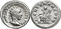 ANCIENT COINS Roman Imperial, Gordian III, AntoninianusRoman ImperialGordian III (238-244), Antoninianus 243-244, Rome mint Obverse: radiate, draped and cuirassed bust rightIMP GORDIANVS PIVS FEL AVGR