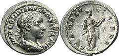 ANCIENT COINS Roman Imperial, Gordian III, Denarius Attractive coin with plenty of mint luster.Roman ImperialGordian III (238-244), Denarius 241, Rome mint Obverse: laureate, draped and cuirassed bust