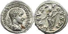 ANCIENT COINS Roman Imperial, Gordian III, DenariusCorrosion on the obverse.Roman Imperial Gordian III (238-244), Denarius 241, Rome mint Obverse: bust of the emperor in a laurel wreath facing right I