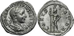 ANCIENT COINS Roman Imperial, Gordian III, DenariusRoman Imperial Gordian III (238-244), Denarius 241-243, Rome mint Obverse: laureate, draped and cuirassed bust rightIMP GORDIANVS PIVS FEL AVGReverse