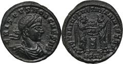 ANCIENT COINS Roman Imperial, Crispus, Follis - RARERare follis, R5 in the Roman Imperial Coinage catalogue. Roman Imperial Crispus (317-326), Follis 319, Siscia mint Obverse: laureate, draped and cui