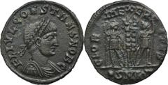 ANCIENT COINS Roman Imperial, Constans, Follis - UNLISTED, •SMKΓVery rare follis of Constans as ceasar. In Roman Imperial Coinage there is not a variety with this officina. Roman ImperialConstans (337