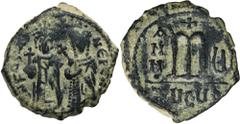 ANCIENT COINS Byzantine Empire, Phocas, Follis - ex. AwianowiczCoin from the collection of prof. Bartosz Awianowicz.Byzantine EmpirePhocas (602-610), Follis, Theopolis (Antioch) mintObverse: Phocas on