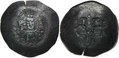 ANCIENT COINS Byzantine Empire, Alexius III Angelos, TrachyByzantine EmpireAlexius III Angelos (1195- 1203), Trachy 1195- 1203, Constantinople mint Obverse: Christ Pantokrator seated facing, IC-XC acr