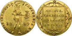 WORLD COINS AND MEDALS Russia, Nicholas I, Dutch type ducat Petersburg 1849Russian ducat of Nicholas I, minted in 1849 at the St. Petersburg mint, imitating Dutch ducats. On the obverse, on the sides 