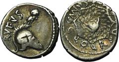 ANCIENT COINS Roman Republic, Mn. Cordius Rufus, DenariusVery nice denarius minted in Rome in 46 BC, by one of the monetary triumvirs (tres viri monetales) of that year, Manius Cordius Rufus. Roman Re