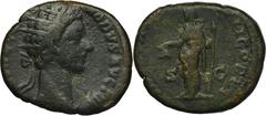 ANCIENT COINS Roman Imperial, Commodus, DupondiusRoman ImperialCommodus (177-192), As 178, Rome mintObverse: radiate head rightL AVREL COMMODVS AVG TR P III Reverse: Libertas standing left, holding pi
