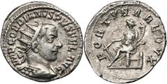 ANCIENT COINS Roman Imperial, Gordian III, AntoninianusRoman ImperialGordian III (238-244), Antoninianus 241-243, Rome mint Obverse: radiate, draped and cuirassed bust rightIMP GORDIANVS PIVS FEL AVGR