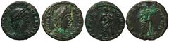 ANCIENT COINS Set, Roman Imperial, AE (2 pcs.)Set of two Roman bronze coins minted for Theodora. Zestaw dwóch brązów bitych dla cesarzowej Teodory.