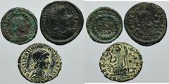 ANCIENT COINS Set, Roman Imperial, Follis (3 pcs.)Set of three coins of Roman Empire. Two folles of Valentinian II and one follis of Theodosius I. Zestaw trzech monet z okresu Cesarstwa Rzymskiego. Dw
