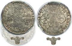 PREMIUM POLISH COINS AND MEDALS Augustus II the Strong, 6 Groschen 1706 LP - PCGS AU DETAILS - RARERare issue covering the extremely turbulent history of Poland, which is also a witness of the fights 