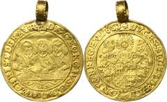 PREMIUM POLISH COINS AND MEDALS Silesia, Duchy of Liegnitz-Brieg-Wohlau, Georg III, Ludwig IV and Christian, 3 Ducat Brieg 1653 - RARERare Brieg ducat.Variety with the inscription FRATR: on the obvers