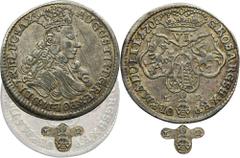 COINS OF ROYAL POLAND Augustus II the Strong, 6 Groschen 1706 LP - RARERare issue covering the extremely turbulent history of Poland, which is also a witness of the fights between Augustus II the Stro
