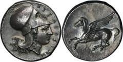 PREMIUM ANCIENT AND WORLD COINS Greece, Sicily, Syracuse, Timoleon, Stater - RAREBeautifully preserved stater from Syracuse.Unlike Corinthian staters, Sicilian staters are very rare, especially in min