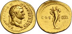 PREMIUM ANCIENT AND WORLD COINS Roman Imperial, Domitian, AureusEx. Naville Numismatics, Auction 61, 2020, Lot 391.Roman Imperial Domitian (81-96), Aureus 76, Rome mintObverse: laureate head rightCAES