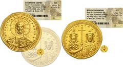 PREMIUM ANCIENT AND WORLD COINS Byzantine Empire, Basil II and Constantine VIII, Histamenon - VERY RAREVery rare variety with pellet on cross.Coin taken from the NGC slab with an AU grade. Ex. Roma Nu