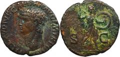 ANCIENT COINS Roman Imperial, Claudius, AsDuring the rule of the Julio-Claudian dynasty, large demand for lower denominations, i.e. bronze coins, was covered not only by the central mint in Rome, form