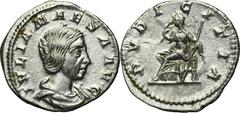 ANCIENT COINS Roman Imperial, Julia Maesa, DenariusRoman Imperial Julia Maesa (218-224, grandmother of Elagabal and Alexander Severus), Denarius, Rome mintObverse: bust of Julia facing rightIVLIA MAES