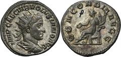 ANCIENT COINS Roman Imperial, Volusian, AntoninianusRare antoninianus of Volusian.Roman ImperialVolusian (251-253), Antoninianus 251-253, Rome mintObverse: radiate, draped cuirassed bust rightIMP CAE 
