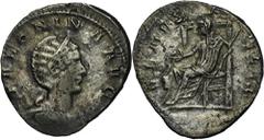 ANCIENT COINS Roman Imperial, Salonina, AntoninianusRoman ImperialSalonina (253-268), Antoninianus 265-267, Lugdunum mintObverse: diademed, draped bust right set upon crescent SALONINA AVGReverse: Ven
