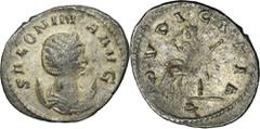 ANCIENT COINS Roman Imperial, Salonina, AntoninianusRoman ImperialSalonina (253-268), Antoninianus 265-267, Lugdunum mintObverse: diademed, draped bust right set upon crescent SALONINA AVGReverse: Pud